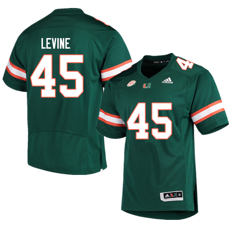 Adidas Miami Hurricanes #45 Bryan Levine College Football Jerseys Sale-Green - Click Image to Close